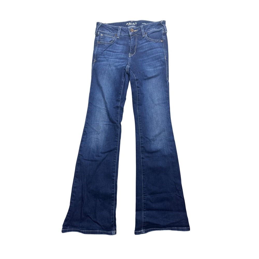 Ariat Denim Perfect Rise Flare Jeans Medium Wash Blue Size 26R